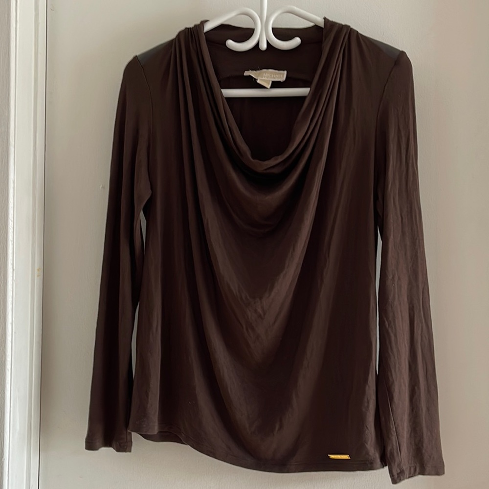 Michael Kors shirt with faux leather details